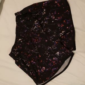 Champion black shorts with colorful pattern
